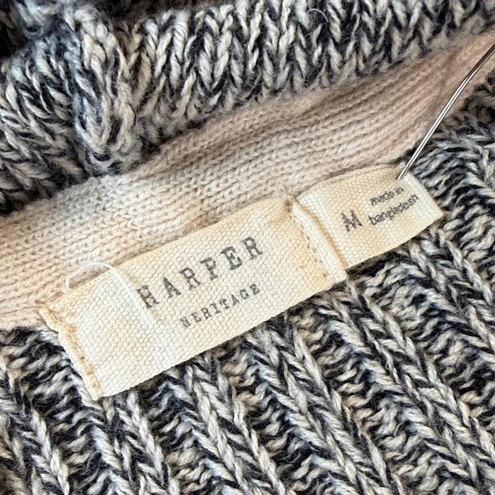 Harper Gray Hooded Cardigan with Brown Elbow Patches - Picture 8 of 10